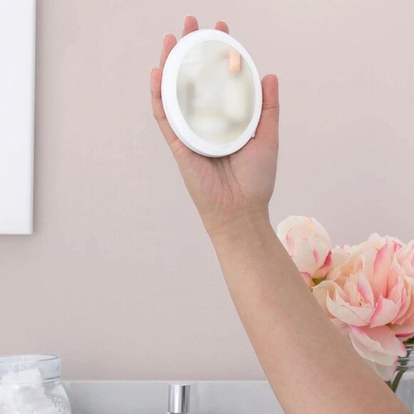 Zadro Rechargeable Compact LED Mirror w/Carrying Pouch- Grey - Picture 7 of 12